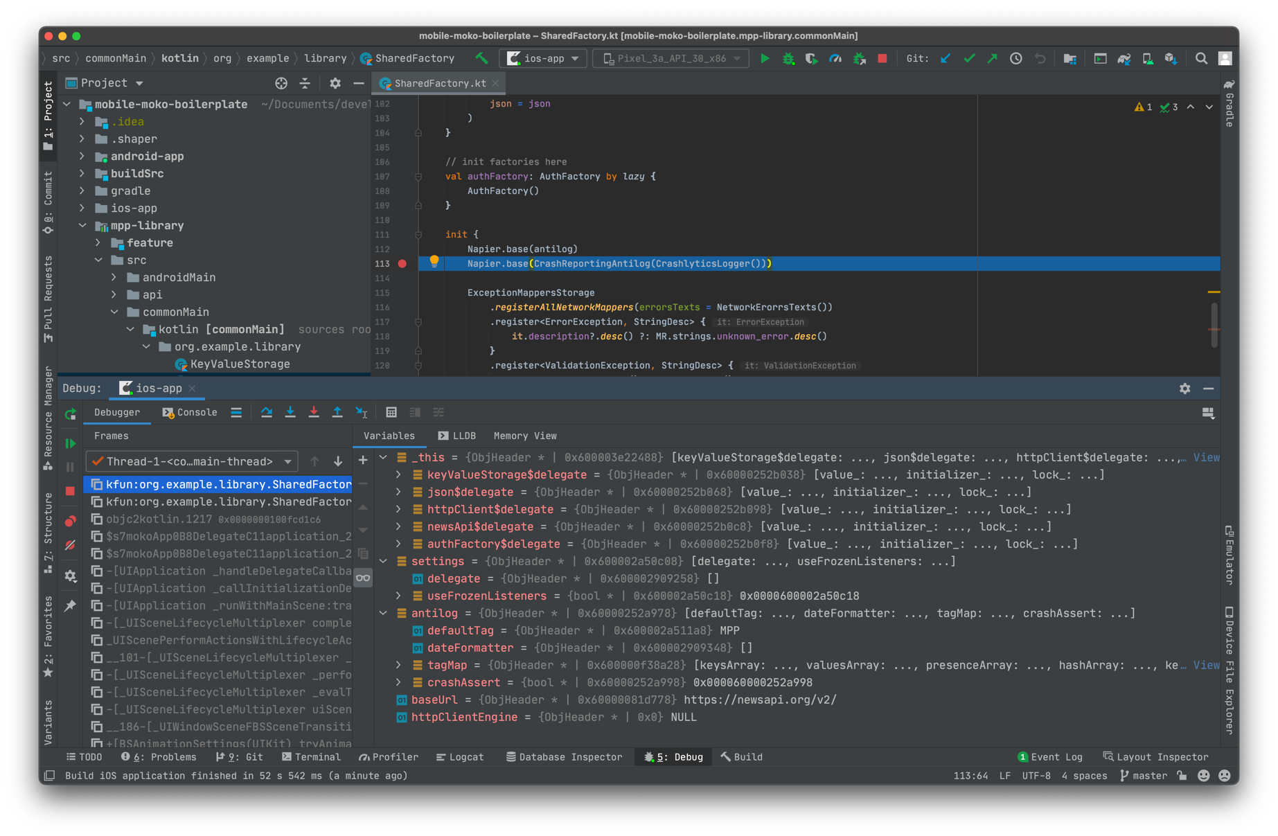 ios breakpoint stop
